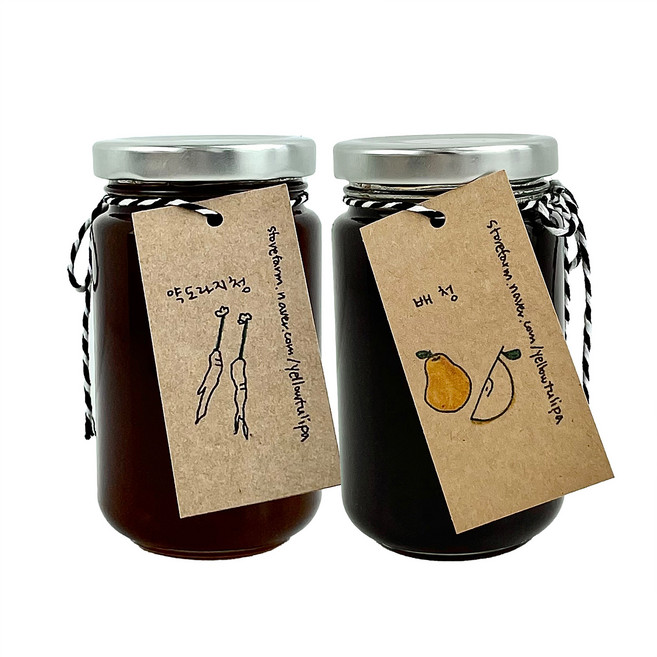 노랑튤립 수제 건강청 선물세트, 약도라지청 250g + 배청 250g, 1세트