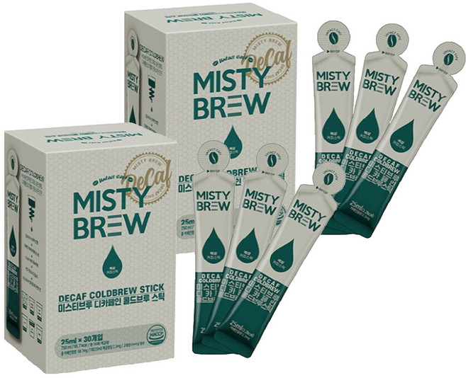 미스티브루 디카페인 콜드브루 스틱 더치커피, 2개, 30개입, 25ml