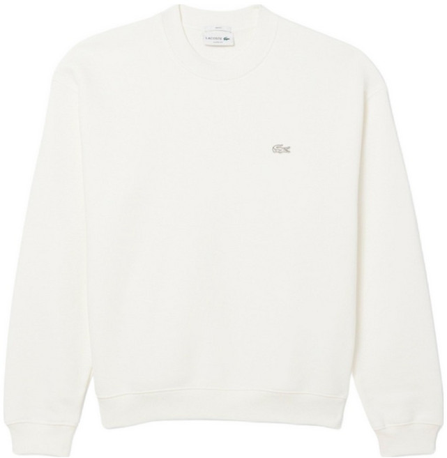 라코스테 남녀공용 크록 시그니처 루즈핏 면 크루넥 풀오버 맨투맨 SH7745-55N