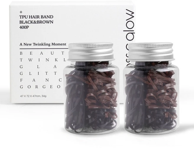 글로스앤글로우 간편보관 짱짱 헤어밴드 200p 세트, 블랙,브라운, 2세트 - 쿠팡