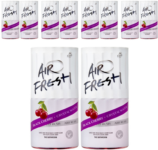 에어후레쉬 크리스탈워터 화장실용 방향제 본품, 400ml, 10개, 블랙체리향