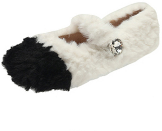 페이퍼먼츠 빅큐빅 포인트 겨울 플랫 슈즈 00833