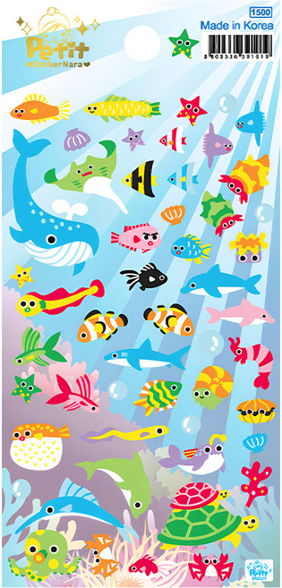 쁘띠팬시 언더더씨 da5137, 혼합 색상, 6개