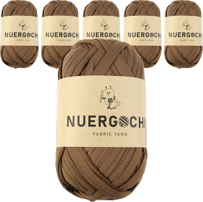 JSTrading 누에르고치 패브릭 얀 뜨개실 100g, 22 모카 브라운, 6개