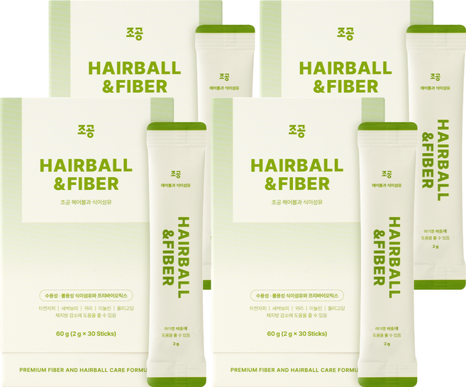 조공 반려동물 식이섬유 영양제, 60g, 헤어볼, 4개
