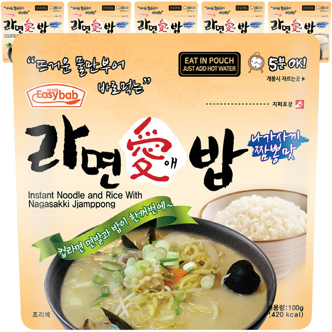 이지밥 라면애밥 나가사끼짬뽕맛, 6개, 100g