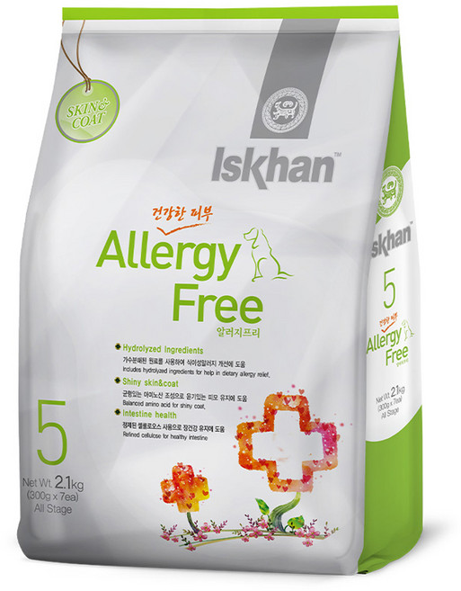 이즈칸 강아지 톡 알러지프리 기능성 사료, 피부/피모+알러지, 2.1kg, 1개