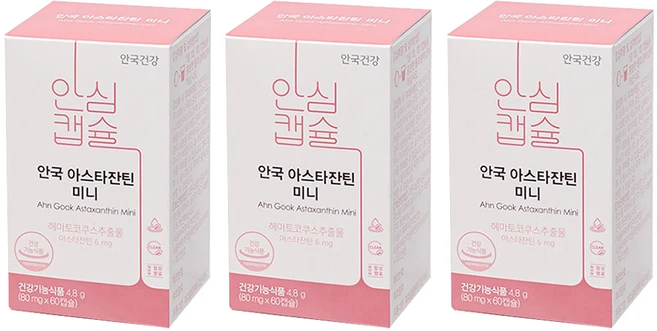안국건강 안심캡슐 안국 아스타잔틴 미니, 60정, 3개 - 쿠팡