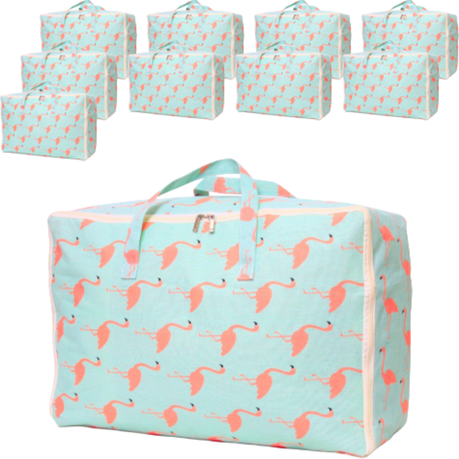 하늬통상 패브릭 이불정리함, 플라밍고, 10개