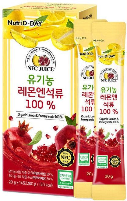 뉴트리디데이 유기농 레몬엔석류즙 100%, 280g, 1개