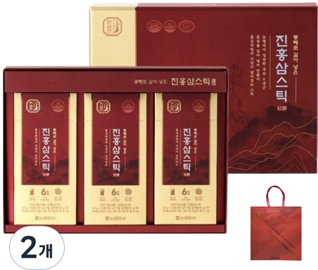 한삼인 통째로 갈아넣은 진홍삼스틱 30p + 쇼핑백, 300g, 2개