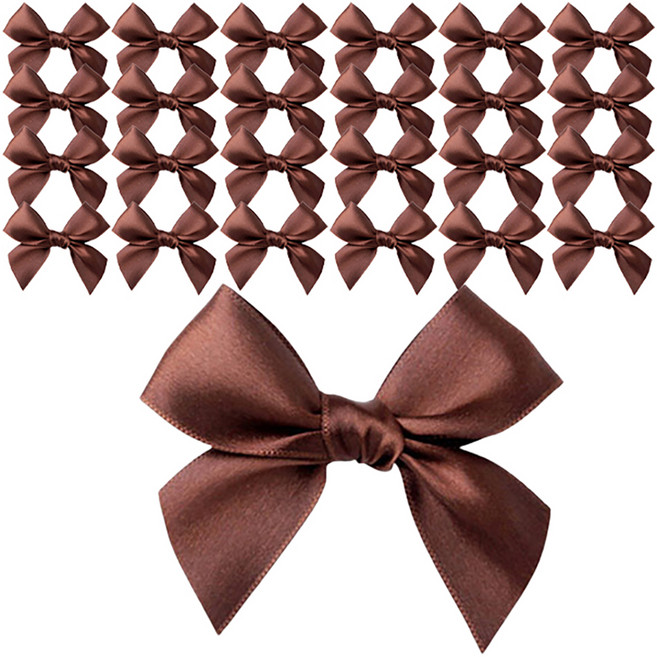 마켓감성 선물 포장 완제품 리본, 브라운, 8cm, 100개
