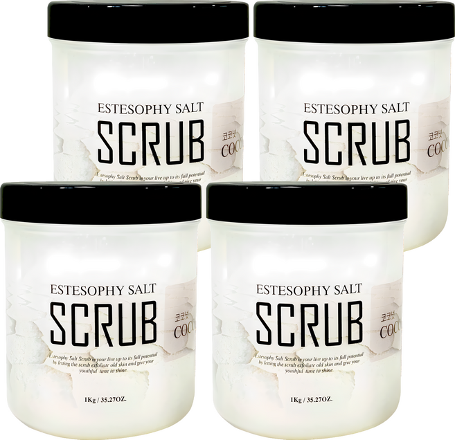 에스테소피 바디스크럽 솔트 솝 코코넛, 1kg, 4개