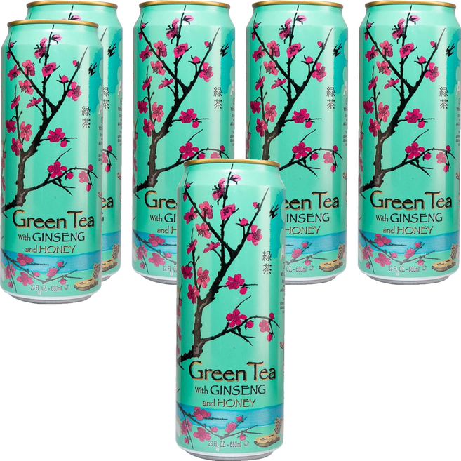 AriZona 蜂蜜人蔘綠茶, 650ml, 6罐