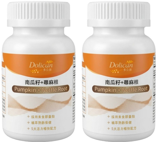 Dolican 多立康 南瓜籽 + 蕁麻根, 60顆, 2罐
