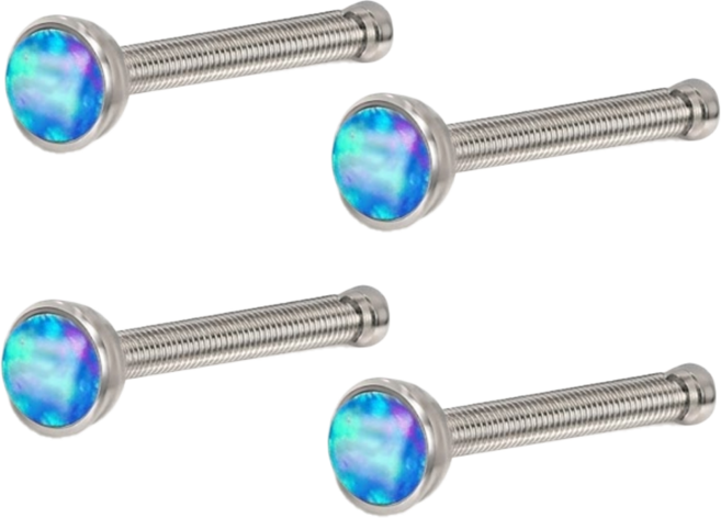 Brilliant Beauty 耀眼美人 迷你藍粉色歐泊/澳寶養耳棒 鈦閃耀/鈦鋼耳環