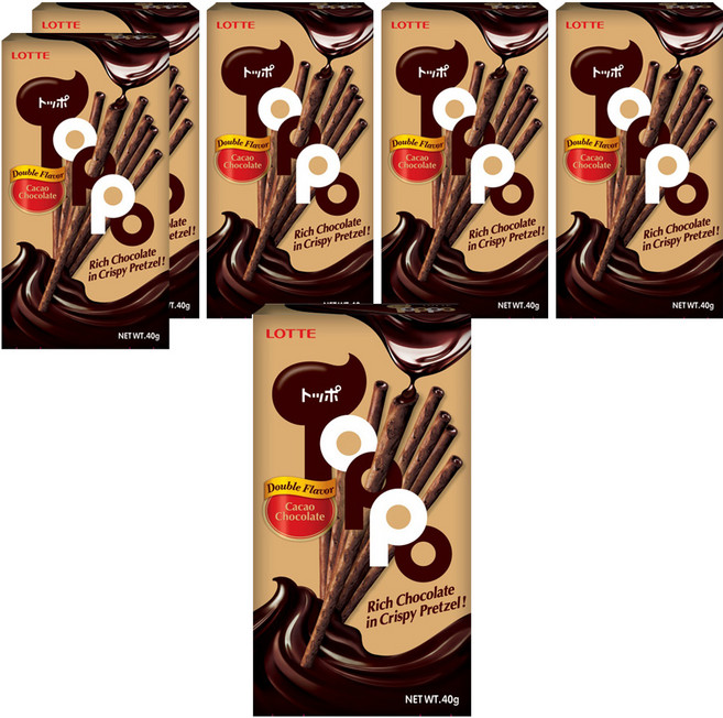 Toppo 夾心餅乾棒 濃厚巧克力口味, 40g, 6盒