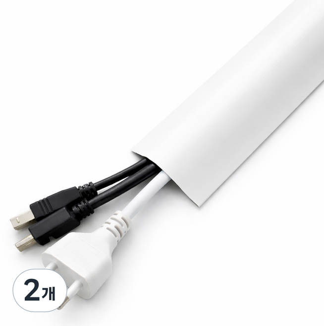 주식회사아텍스 잘라쓰는 전선 케이블 몰딩, 화이트, 2개