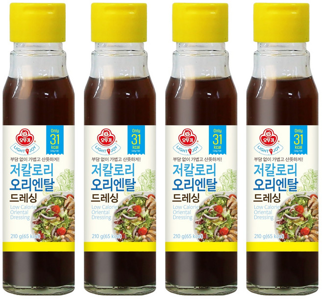 오뚜기 LIGHT JOY 저칼로리 오리엔탈 드레싱, 210g, 4개