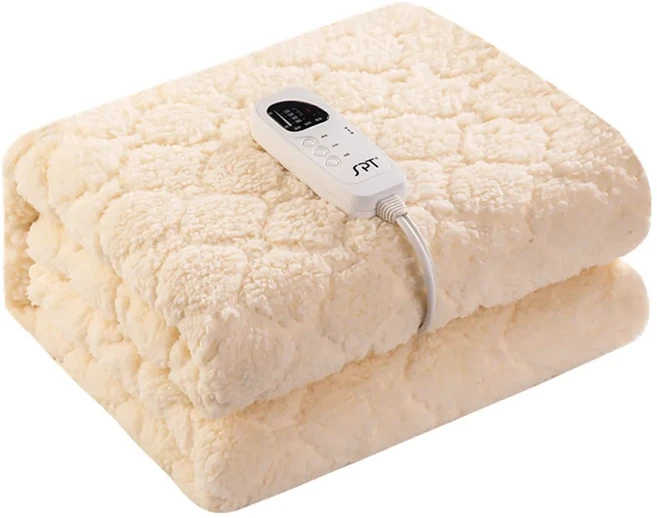 尚朋堂 微電腦泰迪絨電熱毯 單人 親膚柔軟材質 5段溫度調整 1~8hr定時斷電 過熱保護裝置, 130 x 90cm