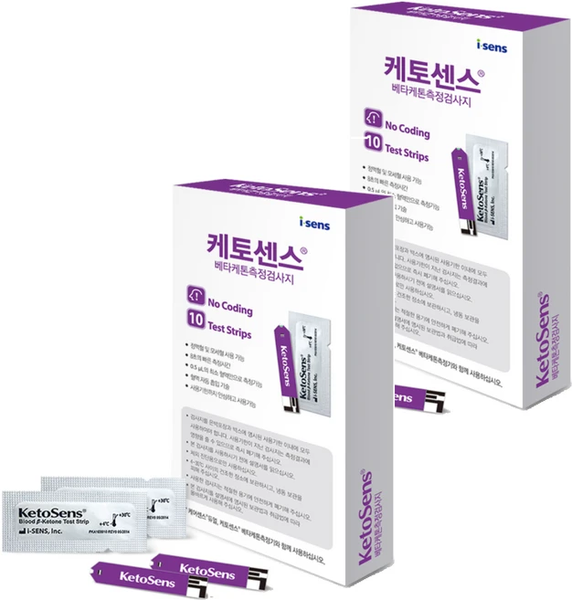 isens 케토센스 듀얼용 케톤 시험 검사지, 10개입, 2개 - 쿠팡