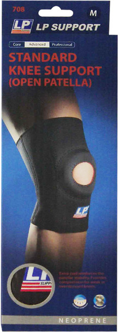 LP SUPPORT 標準型防護式膝護套 708, 1個, 黑色
