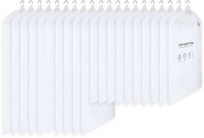 코멧 베이직 모던 옷커버 양복용 화이트 10p + 코트용 화이트 10p 세트, 1세트