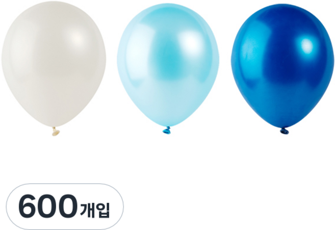 파티팡 라운드풍선 블루오션 30cm, 랜덤 발송, 600개입