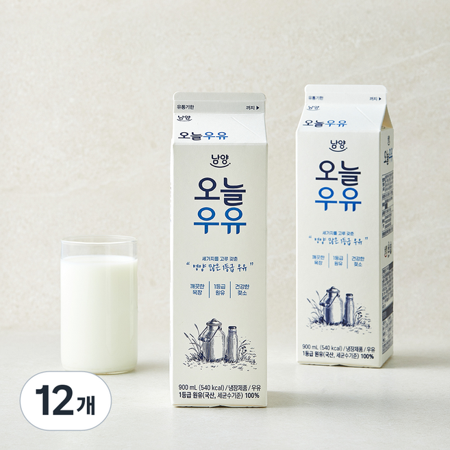 남양유업 오늘우유, 12개, 900ml