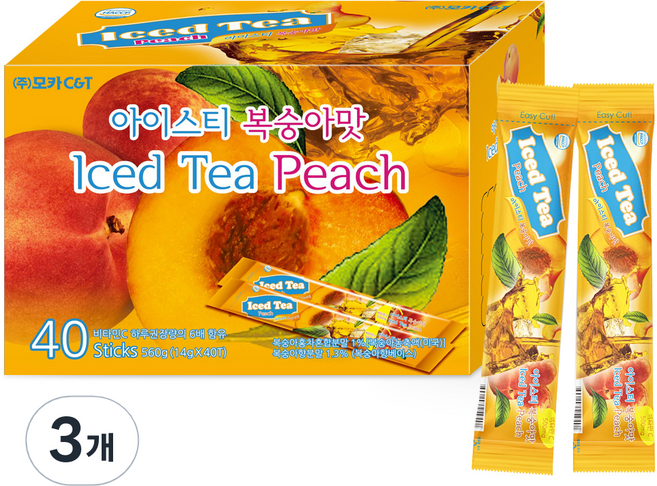 아이스티 복숭아, 14g, 40개입, 3개