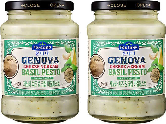 폰타나 제노바 치즈&크림 바질페스토 파스타소스, 430g, 2개