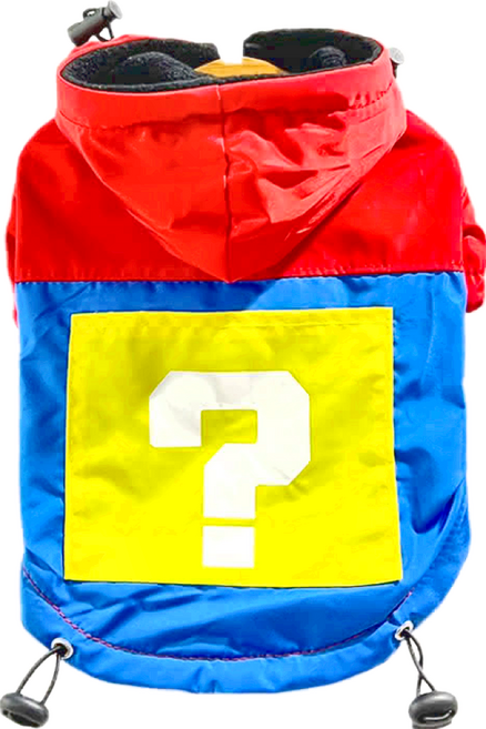 SassyDog 防潑水衝鋒拼色外套, 問號 紅色, 1件