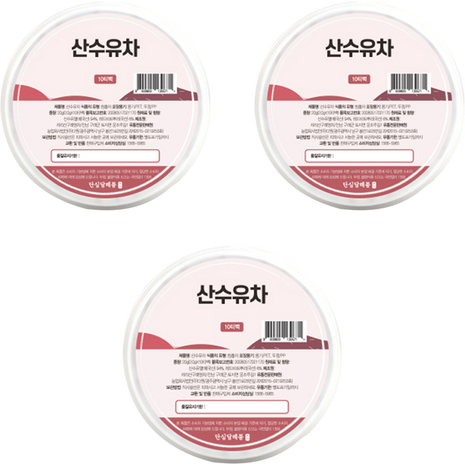 단심 산수유차 + 선물박스 골드, 2g, 10개입, 3개