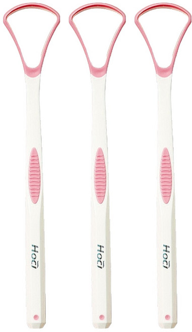 비즈온 생활필수품 혀 백태 설태 제거기 크리너 핑크, 10g, 3개