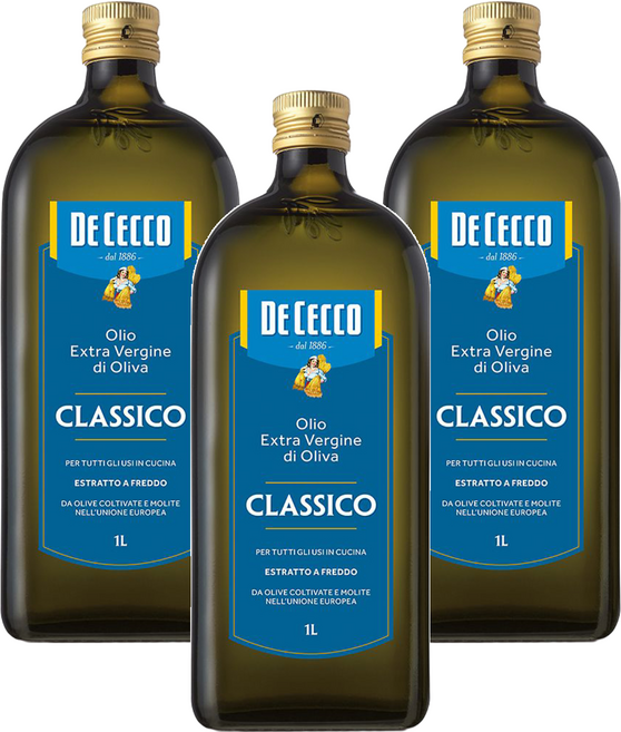 DE CECCO 得科 特級初榨橄欖油, 1L, 3瓶