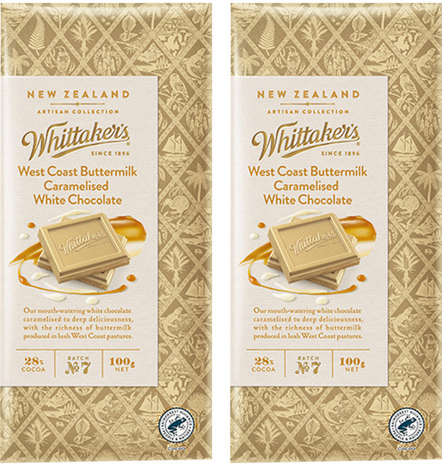 휘태커스 웨스트코스트 버터밀크 카라멜 화이트초콜릿, 100g, 2개