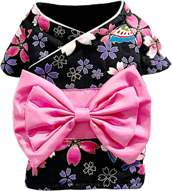 SassyDog 蝴蝶結和服外套 女版偏大, 黑色, 1件