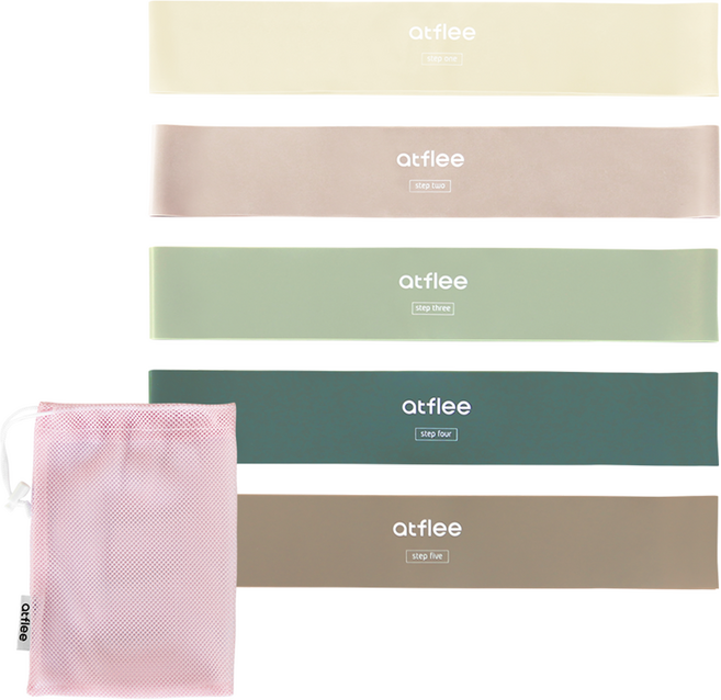 앳플리 코어 루프밴드 5종 + 전용 파우치, 멜로우아이보리 + 더티핑크 + 고스애머그린 + 베릴그린 + 코코아브라운, 1세트