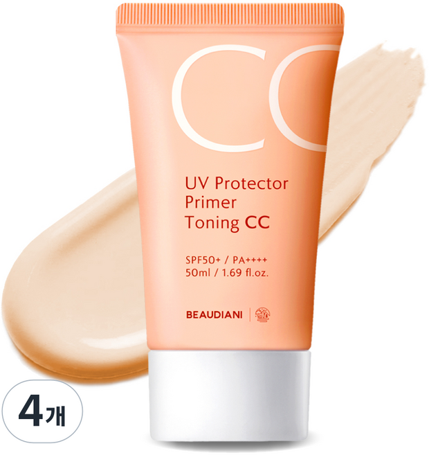 뷰디아니 UV 프로텍터 프라이머 토닝 CC크림 SPF50+ PA++++, 50ml, 4개