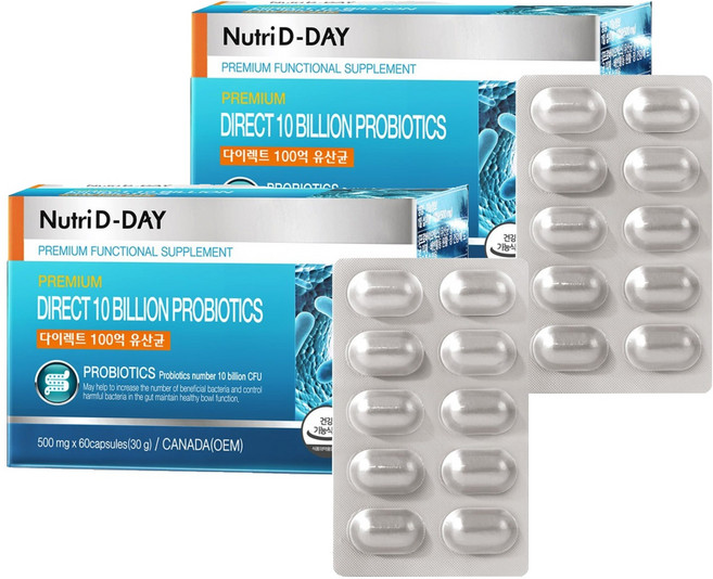 뉴트리디데이 다이렉트 100억 유산균 프로바이오틱스 30g, 60정, 2개