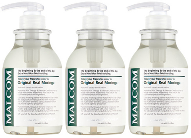 MALCOM 瑪律科姆 極淨植萃香氛沐浴露 舒心辣木香, 520ml, 3瓶