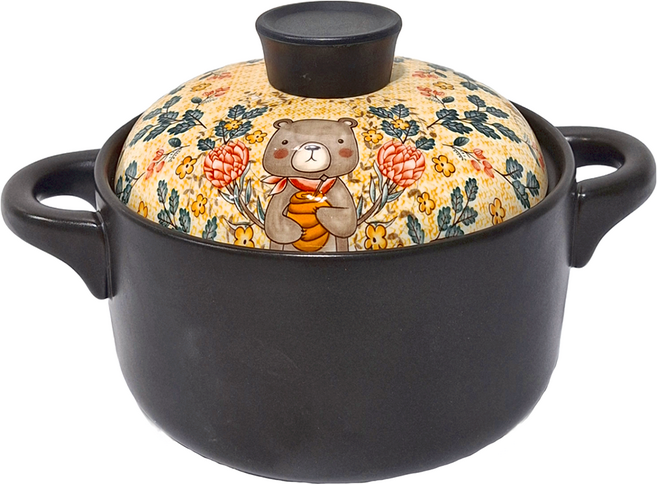 Royal Duke 有古窯鋰輝石日式直身砂鍋 蜂蜜小熊 2.5L, 20.5cm, 1個