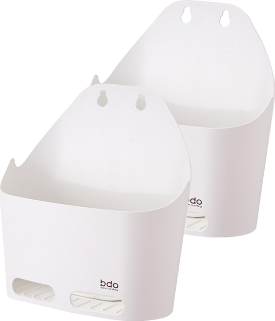 버드시아 걸이형 욕실 수납 정리바구니, 혼합색상, 2개