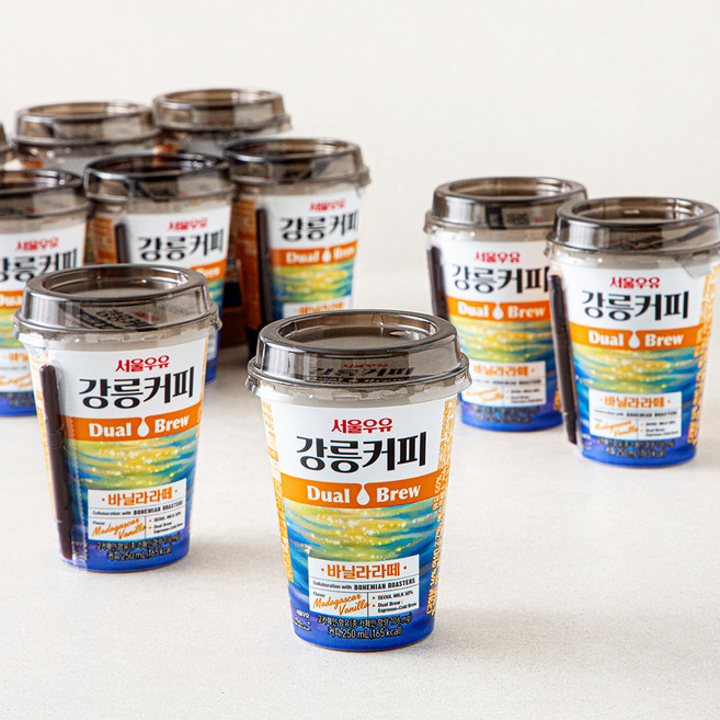 서울우유 강릉커피 듀얼브루 바닐라 라떼, 250ml, 10개