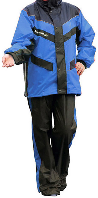 Moto cap 鈦鴻 雙側開運動風雨衣, 寶藍