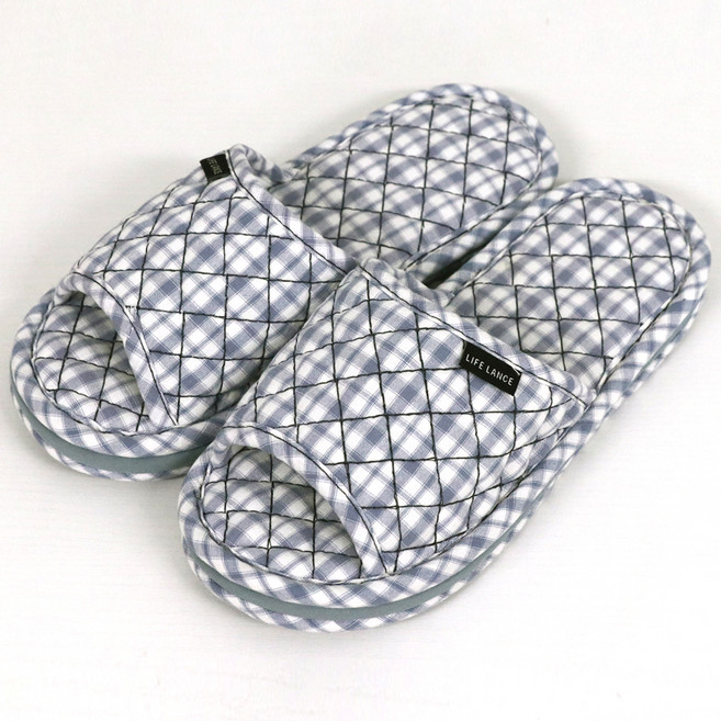 라이프란스 3중쿠션 층간소음 면 슬리퍼, 블루, 1개