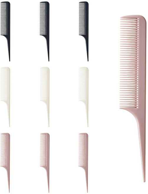 ELLE PARIS 미니 꼬리빗 10p 세트, 1세트, 혼합색상