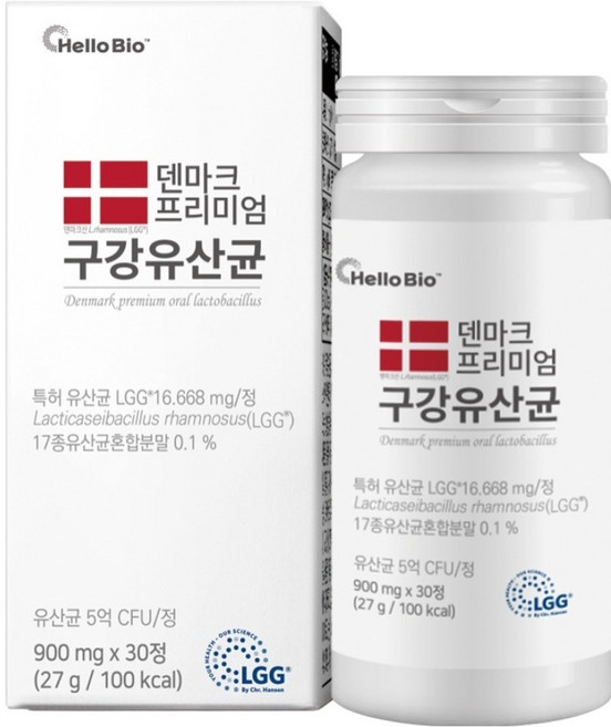 헬로바이오 덴마크 프리미엄 구강유산균 27g, 30정, 1개
