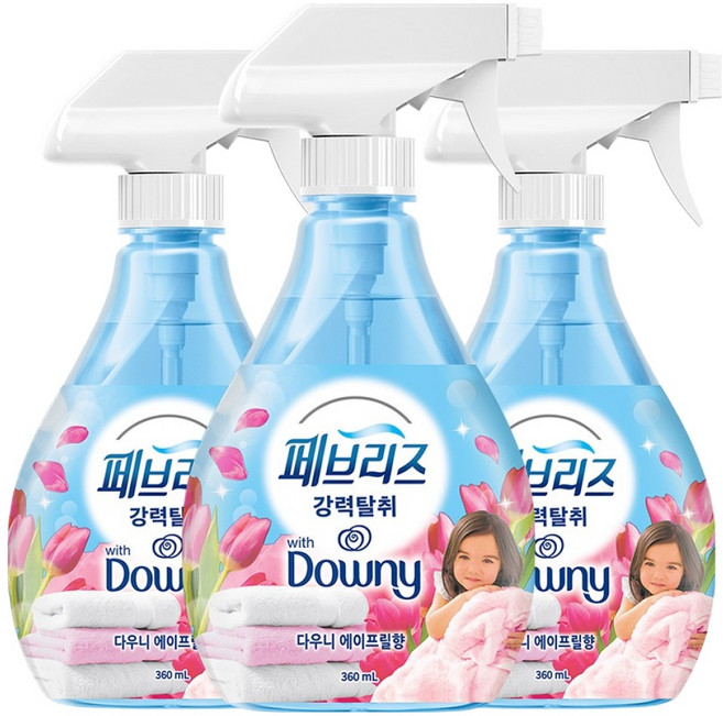 페브리즈 섬유탈취제 다우니 에이프릴향 본품, 360ml, 3개
