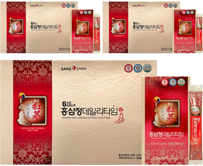 상아제약 6년근 고려 홍삼정 데일리타임 10p, 100ml, 9개